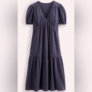 Jersey Seersucker Midi Dress | 8p